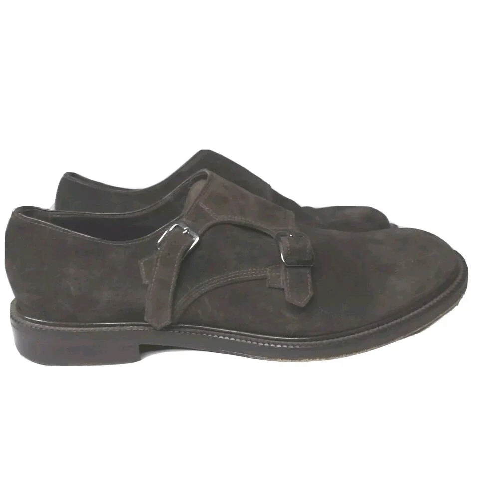Pal Zileri Double Monkstrap Suede Shoes Men's Size 11 US EU 44 Made in Italy